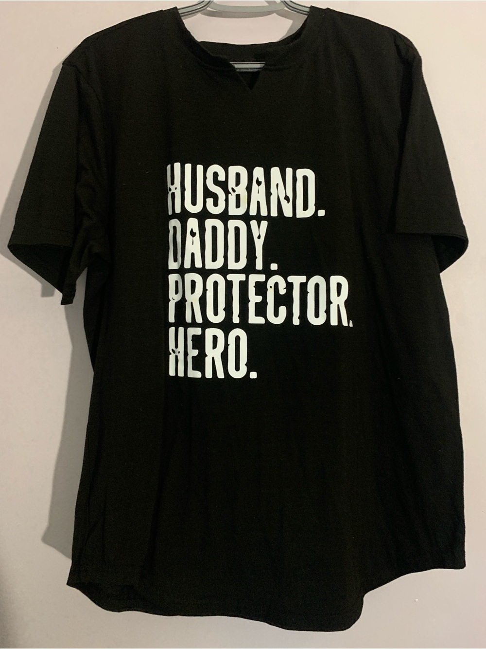 Black Men's Graphic T-Shirt - "Husband. Daddy. Protector. Hero." Fathers Day
